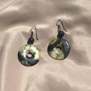 Marbled Enamel Dangle Earrings